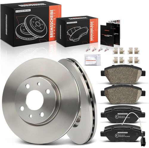 Frankberg Set freni incl. 2x Dischi Freno + 4x Pastiglie dei Freni Anteriore Compatibile con Idea 350 Cono 955 Bravo II 198 Qubo 225 Stilo 192 Replace# 46401356,46831041