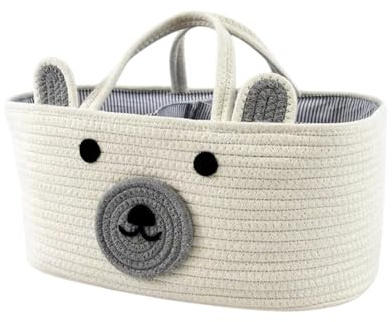 DiverJoy- Organizador de pañales para bebé, cesta de regalo bebé, canastilla, cestas bebé, canastilla bebé recién nacido, regalo bebé, pañales bebé recién nacido, cesta regalo (BLANCO)