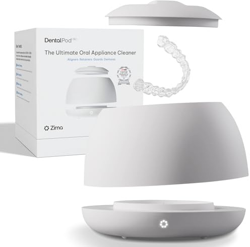 Zima Dental Pod PRO: Nueva máquina limpiadora de retenedor ultrasónico. Líder del mercado, mejor limpiador de alineadores, limpiador de protectores nocturnos, limpiador de protectores bucales