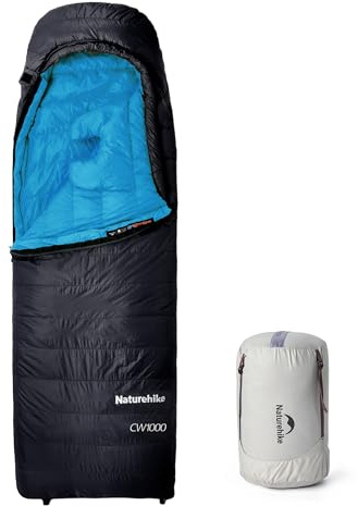 Naturehike CW1000 Sacco a pelo in piuma ultraleggero, portatile, compatto, invernale, 4 stagioni, per adulti e bambini, all'aperto, campeggio, escursioni, viaggi, con sacco a compressione