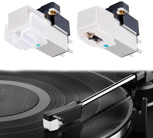 XSQD 2 Stücke Ersatznadel für Plattenspieler, plattenspielernadeln ersatz, Halb Bohr Kegelspitze, MM Pickup, AT3600L Plattenspieler Nadeln, Geeignet für LP Vinyl Spieler, Gramophon