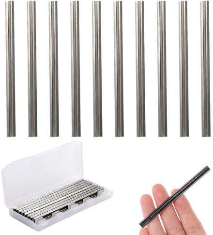 JUGUTA 10 Piezas Cuchillas Cepillo Cepilladora, 82 Mm Hss Cepilladora Eléctrica Cuchillas Reversibles Para Cortar Duras Blandas Tablero De Madera Contrachapada Para Maquinaria De Carpintería