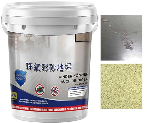 Liakyunf Pintura Epoxi para Suelos, Revestimiento Autonivelante y Resistente a Manchas - Para Garaje, Tráfico Intenso, Hormigón y Metal