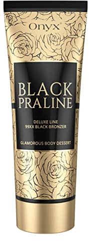 Onyx Black Praline Solarium Creme mit Bronzer | Bräunungscreme & Bräunungsbeschleuniger | Sofortige Schokoladenbräune | Graduelle Bräunungslotion | Dunkle Bräune ohne Streifen | Tiefe Bräunung