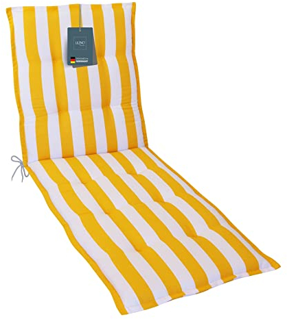 LILENO HOME Kissen 1 Stück gelb gestreift für Garten- und Strandliege, gepolstert, 188 x 60 x 5 cm