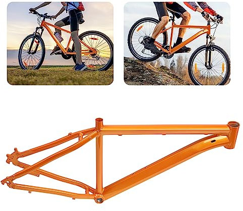 TIXBYGO 26 Zoll Alu Fahrrad Rahmen Herren/Damen Fixed Gear Fahrrad Rahmen Nabenschaltung, Unisex Beach Cruiser Racing Rennrad Rahmen, orange