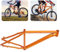 TIXBYGO 26 Zoll Alu Fahrrad Rahmen Herren/Damen Fixed Gear Fahrrad Rahmen Nabenschaltung, Unisex Beach Cruiser Racing Rennrad Rahmen, orange