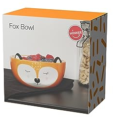Winkee - Tazón de cereales zorro | Bonito tazón de cerámica | Tazón con aspecto de zorro | Regalos para cumpleaños, Navidad y San Valentín