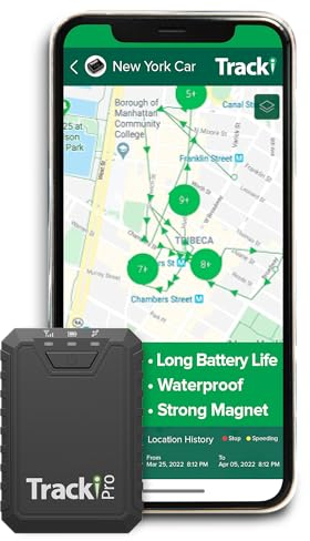Tracki Pro GPS Tracker véhicules 12 Mois Étanche Aimanté Suivi Temps réel 4G LTE Batterie 2-12 Mois, Distance illimitée, abonnement requis, Vitesse, géo clôture.