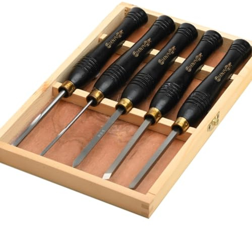 Coffret de 5 Outils de Tournage de Type Gouges HSS - OMNIVOR