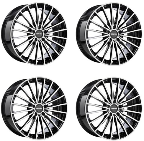 4x Carmani rims alloy rims 24 Karl 8,0x19 ET38 5x112 black polish compatible with Mercedes A B C-Coupé C CL CLA E EQA EQB GLA GLB GLC GLE GLK M S S