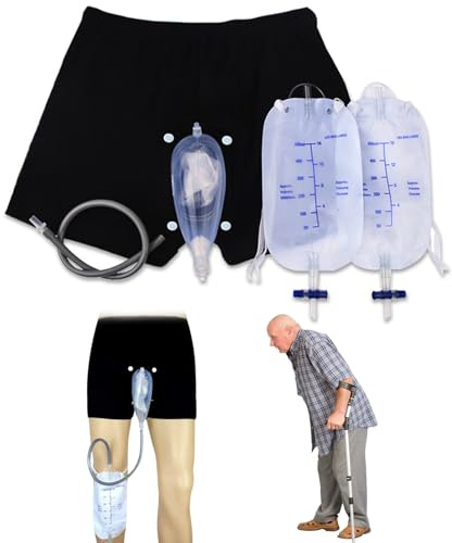 Coleccionista de orina masculina, bolsa de recolección de orina portátil para hombres, dispositivo de catéter externo portátil de hombres para hombres ancianos, l