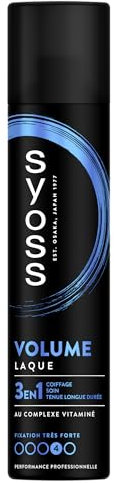 SYOSS, Laque Volume, 3en1, Coiffage, Soin, Tenue longue durée, Formule au complexe vitaminé, Provitamine B5, Niacinamide, Fixation très forte, Performance Professionnelle, 300ml