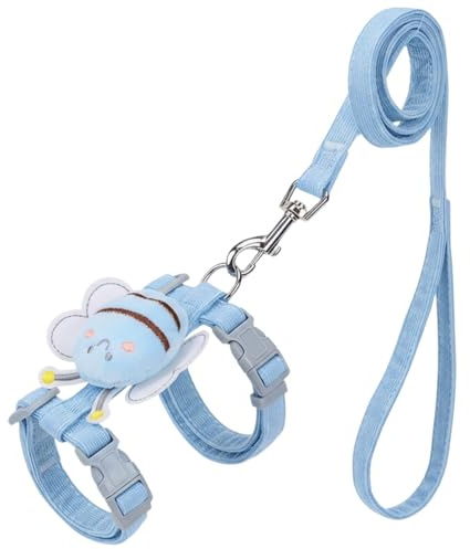Ensemble Harnais et Laisse pour Chat de 1,2 m, Léger et Doux, Harnais Réglables en Nylon pour Chat, L'évasion Corde de Sécurité pour Chatons