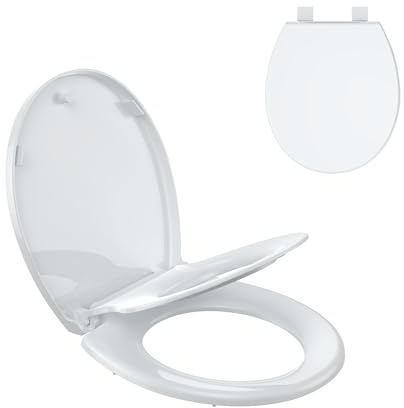 STMHOM Soft Close Toilet Seat with Child Seat, Quiet Close Toilet Seat Cover with Magnet-Secured Toddler Seat, Quick Release Easy Clean Round Toilet Seat for Bathroom