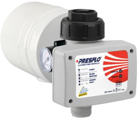 AMUR Pumpstyrning tryckbrytare tryckvakt PRESFLO-2-MULTI® automatisk styrenhet okabelad flödesväktare för vattenanläggning, pump brunnpump, centrifugalpump, dykpump, djupbrunnpump
