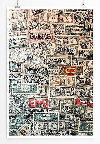 Eau Zone Home Bild - Art Fotos – Geldwand in einem New Yorker Restaurant- Poster Fotodruck in höchster Qualität