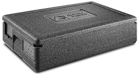 thermohauser EPP-Thermobox GN 1/1 Gastrostar inklusive Deckel - 21,5 Liter Volumen - 60 x 40 x 18 cm - 5-farbiges Einsteckkartenset, Schwarz