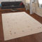 Paco Home Teppich Wohnzimmer Schlafzimmer Kurzflor Ethno Design Geometrisches Muster Handgearbeitet Gabbeh Moderne Deko, Grösse:80x150 cm, Farbe:Creme