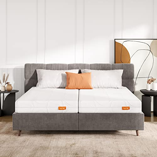 Sweetnight - Gel-Memory Materasso in Schiuma Fredda, Elasticizzato a Punti 2 in 1, Rigidità H3 e H4 con Fodera Lavabile in Microfibra, Cerniera su 4 lati 160x200x18cm