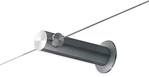 Zwischenträger für Seilspannsysteme, Wandabstand 7,2 cm, Edelstahl matt, Mittelstütze für Gardinendraht und Vorhangseil - PHOS Design