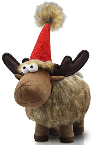 Godeufe Weihnachtswichtel Rentier Puppe Figuren Plüsch Stofftier Stehend Hirsch Dekor, Xmas Indoor Dekorationen für Zuhause Bauernhaus Tischplatte Kamin Regal Schreibtisch Büro Urlaub Versorgung 26 cm