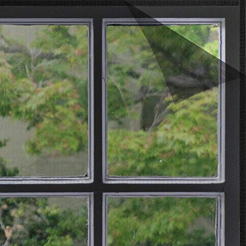 FLYZZZ 3 Pack Fliegengitter für Bodentiefe Fenster,Schwarz Fliegengitter Balkontür Selbstklebend,130X150cm Insektenschutz Fenster ohne Bohren (schwarz, 130X150cm 3 Packung)