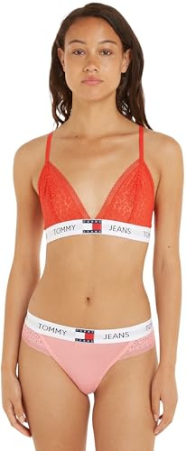Tommy Jeans Damen Triangel BH Unlined Stretch, Rot (Hot Heat), L