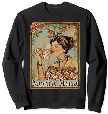 Tasse à café Moka Mama Boho Floral Design vintage années 60 Sweatshirt