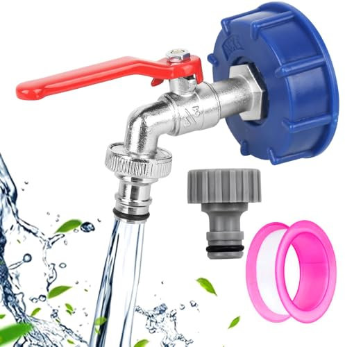 Robinet Cuve, Bache Cuve, Raccord Cuve, Adaptateur Cuve, Raccord Robinet avec Raccord de Tuyau 1/2 Adaptateur de Réservoir en Alliage D'aluminium Robinet de Jardin