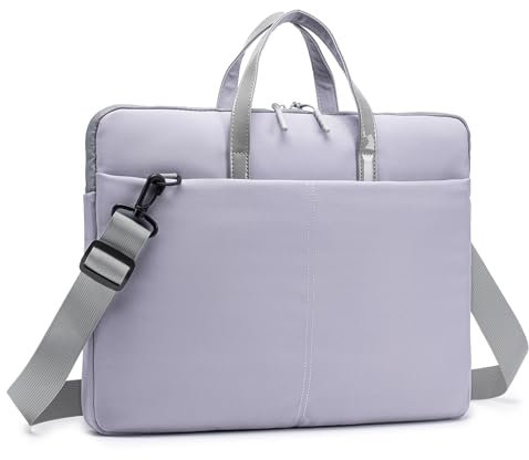 SPAHER Borsa Porta PC 15,6 Pollici Borsa per Laptop Computer Lavoro Ufficio Insegnante Donna Borsa a Tracolla Cartella Porta Documenti Valigetta 24 Ore per Affari Viaggi Universitari Viola