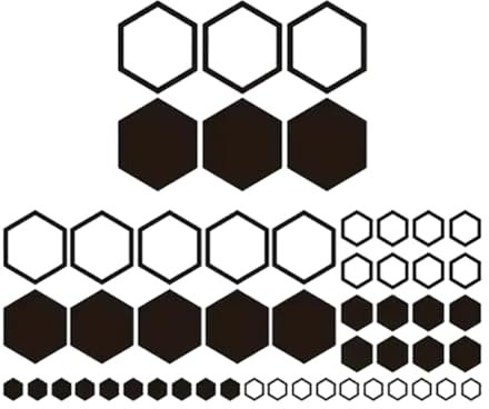 KEQAR 52 Pezzi Adesivi Auto a Nido d'Ape – Decorazione Carrozzeria Racing, Strisce Design a Nido d'Ape per Auto, SUV, Camion e Fuoristrada (Nero)