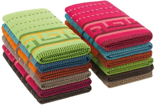 briebe Home 6 Paños de Cocina 100% Algodón Rizo, Fabricados en Portugal, Alta Absorción y Suavidad 50x50 cm, Pack de Trapos Colores Variados, Duraderos y Resistentes