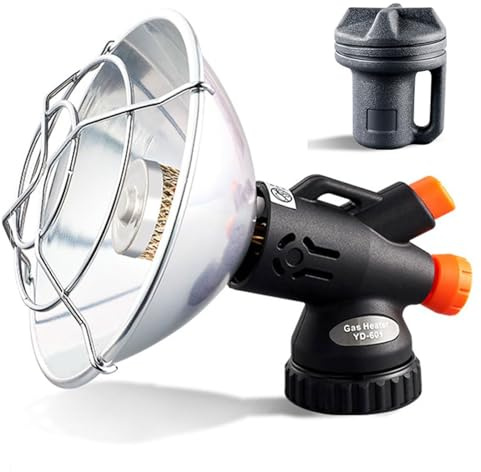 Stufa a gas portatile, mini stufa da campeggio con valvola di regolazione della potenza antincendio, stufa da esterno con scatola portaoggetti per escursioni e pesca