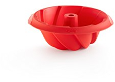 Lékué Spiralförmige Gugelhupf-Form, Silikon, rot, 20 cm