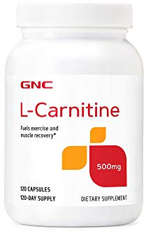 GNC L Carnitine 500mg Supplement, Supports Muscle Recovery, 120 Servings