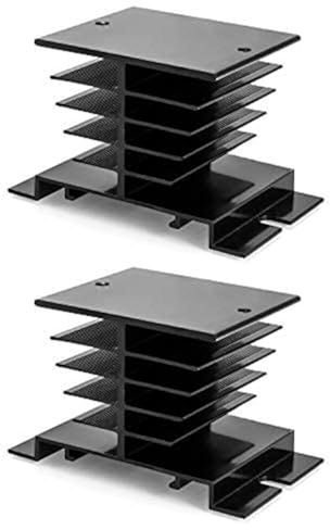 QWORK® 2 piezas Módulo de enfriamiento para disipador de calor de aluminio disipador de calor negro para SSR-10A, 25A, 40A