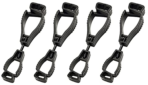 RoxNvm Glove Clips, Glove Clip Holder, 4 PCS Gloves Grabber Clips Safety Work Gloves Keeper, Gloves Clamp Grabber Catcher Labor Holder Guard Work (Black)