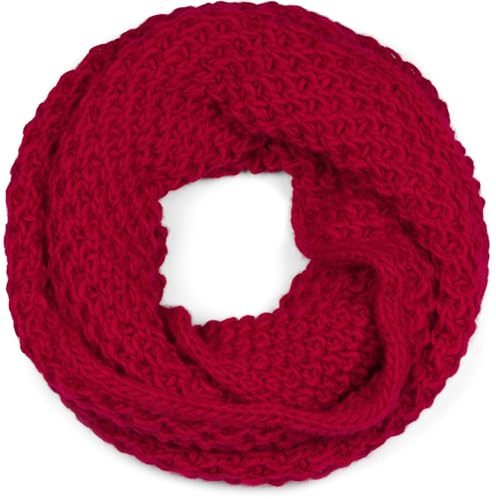 styleBREAKER Sciarpa in maglia lavorata a maglia grossa, sciarpa in maglia pesante a tinta unita, sciarpa in maglia invernale, unisex 01018157, colore:Rosso