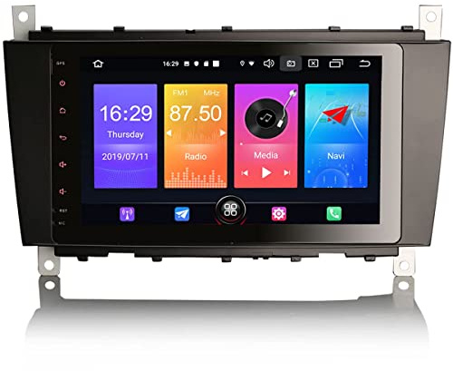 GONFEN 8 Pulgadas Android 11 GPS Navegación Estéreo de Automóvil para Mercedes Benz Clase C/CLC/CLK W203 W209 Soporte Carplay Android Auto Bluetooth DSP WiFi Dab+ 32GB ROM