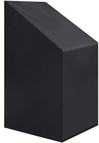 Premium Abdeckplane Stapelstühle 60x75x75/100 cmEssbank Sitzbank Holzbank Gartenmöbel Gartentisch Hülle Abdeckung Haube Schutzhülle Abdeckhaube 900 D, 500 g/m², 6.000 mm Wasserbeständigkeit Schwarz