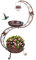 VEWOGARDEN S Bird Baths for Outdoors Metal Standing Bird Bath with Solar Lamp Vintage Garden Birdbaths with Flower Planter Pedestal(36 H * 19.6 W)