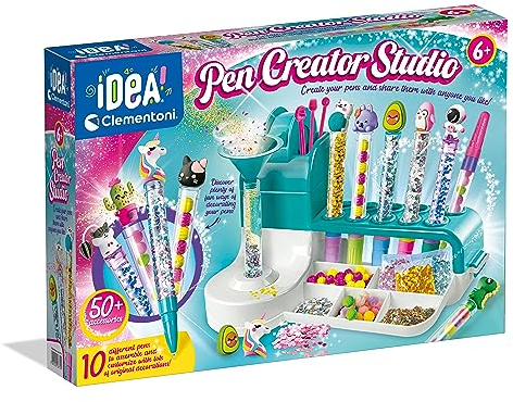 Clementoni - Pen Creator Studio: kit personalizzato per la creazione di penne per bambini, arti e mestieri (6+ anni)