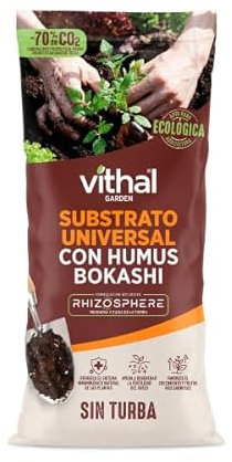 Peyca Substrato Universal con Humus bokashi 5 litros - Vithal Garde. para Todo Tipo de Plantas. Sin Olor. Sin turba. Apto en Agricultura ecológica.