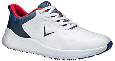 Callaway Golf Men's Star Golf Shoe, Bianco Navy Red, 42 1/3 EU