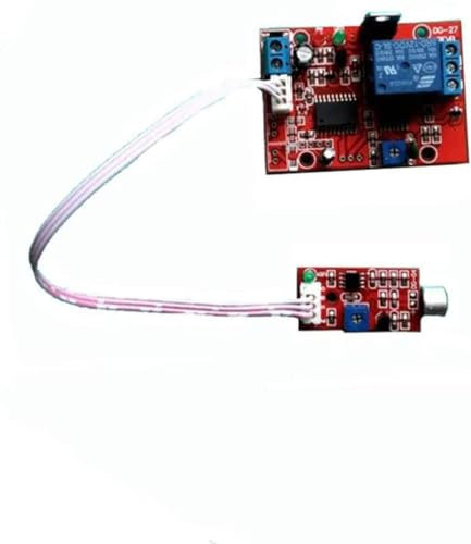 12V Voice-Activated Delay Switch Sound Audio Detection Time Delay Relay Module with 20cm Line Length Sound Sensor Module Voice Alarm