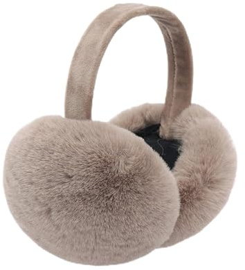 GWAWG Ear Muffs Women,Faux Fur Ear Warmers,Soft Winter Ear Warmers,Khaki Ear Muffs,for Winter Cold Weather Outdoor Christmas