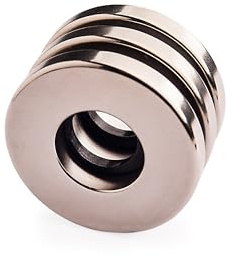 Imanes de Neodimio en Anillo Alizones 35x16x5 mm (Paquete de 3) | Fuerza de Sujeción 10,95 kg para Fijaciones y Ensamblajes Técnicos