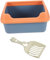 CIYODO Semi-enclosed Cat Litter Box Enclosed Cat Litter Tray Open Design for Easy Monitoring and Kittens