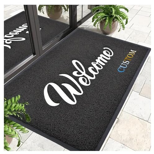 CVBN Zerbini Personalizzato con Logo Testo Nome Zerbino Personalizzati Ingresso Interno Tappeto Esterno Antiscivolo Commerciali Tappetino per Azienda Famiglia,60x90cm